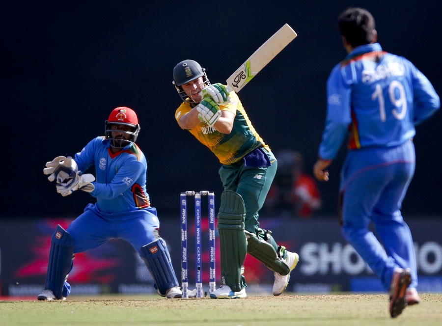 De Villiers's onslaught, which included 29 runs off a Rashid Khan over, saw him score 64 off 29 balls, and powered South Africa to 209 for 5